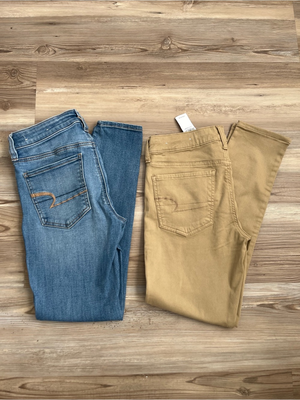 American Eagle Outfitters Skinny Jeans in Blue Denim & Khaki